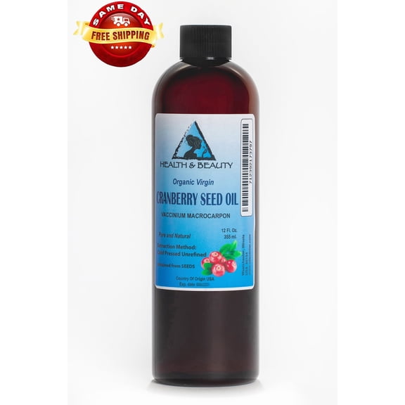 CRANBERRY SEED OIL UNREFINED ORGANIC VIRGIN COLD PRESSED RAW NATURAL PURE 36 OZ