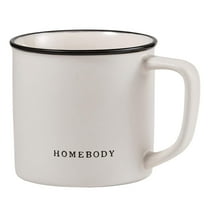4" White Stone Coffee Mug with "Homebody" Design