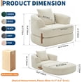 thumbnail image 2 of Memoryfield 3-in-1 Folding Sofa Bed, Memory Foam Sleeper Chair with Washable Cover, Convertible Boneless Floor Futon, Fold-Out Couch with Back Support for Living Room, Bedroom, Beige, 2 of 7