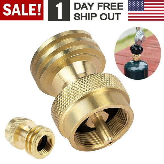 Solid Brass Steak Saver Propane Tank Adapter 1lb to 20lb Grill Bottle Converter