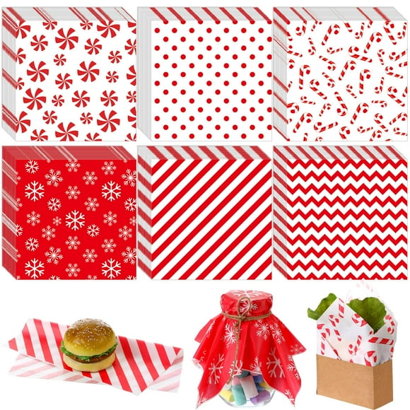 Hojas de papel encerado navideñas Ireer de 30 x 30 cm, 300 unidades