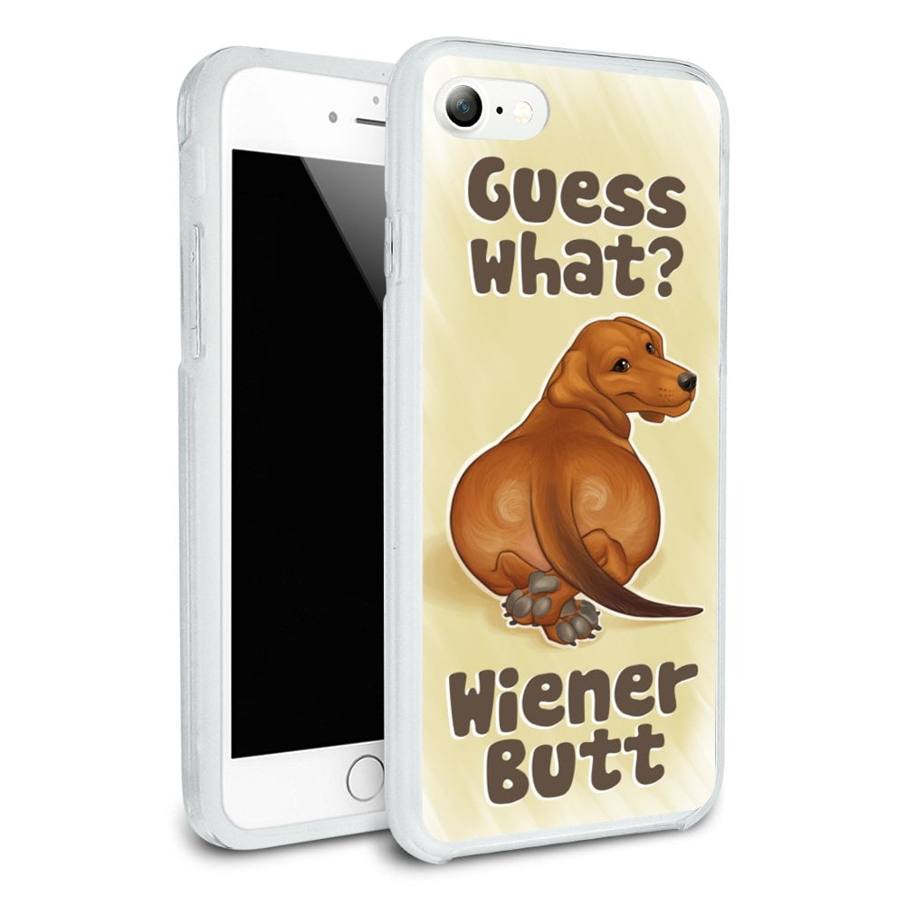 Mockingbird lav lektier kompliceret Guess What Wiener Dog Butt Dachshund Funny Protective Slim Fit Hybrid  Rubber Bumper Case for Apple iPhone 7 and 7 Plus - Walmart.com