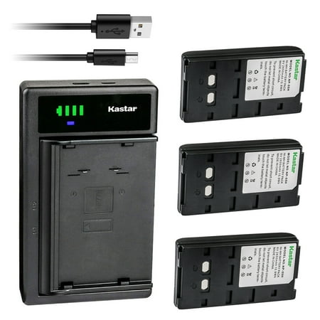 Kastar 3-Pack NP-55H Battery and LTD2 USB Charger Compatible with Sony CCD-V5000E CCD-V55 CCD-V550 CCD-V600 CCD-V6000 CCD-V600E CCD-V601 CCD-V700 CCD-V700E CCD-V701 CCD-V800 CCD-V800E CCD-V801