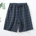 thumbnail image 2 of fartey Summer Shorts for Men 2023 Casual Plaid Print Elastic Waist Short with Pockets Drawstring Beach Vacation Home Short, 2 of 9