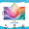 thumbnail image 2 of Rainbow Tie Dye Swirl Pattern Hooded Bath Towel，50"x30" for Ages 3 To 12 Kids, Quick Dry Lightweight Soft Microfiber Hood Beach Towel Cover Up for Kids, 2 of 7