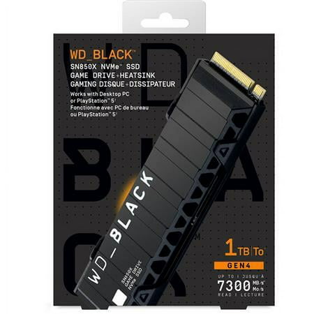 WD - SN850X 1TB Internal SSD PCIe Gen 4 x4 NVMe with Heatsink for PS5 and Desktops