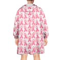 thumbnail image 2 of Wearable Oversized Blanket,Pink Breast Cancer Wearable Blanket Hoodie for Adults,Cozy Hooded Blankets with Super Pockets,Super Warm Fuzzy Pullover for Women & Men, 2 of 6