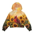 thumbnail image 5 of Xoenoiee Cardinal Sunflower Print Sweatshirts for Girls Kids Half Zipper Hoodie Long Sleeve Crop Top Fall Winner Pullover Jacket with Pocket, 13-14 Years, 5 of 7