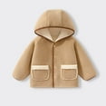 thumbnail image 2 of Lenpel Girls Boys' Fleece Jackets Toddler Baby Long Sleeve Button down Hoodies Fuzzy Warm Outwear Coats with Pockets(Khaki,2-3 Years), 2 of 5