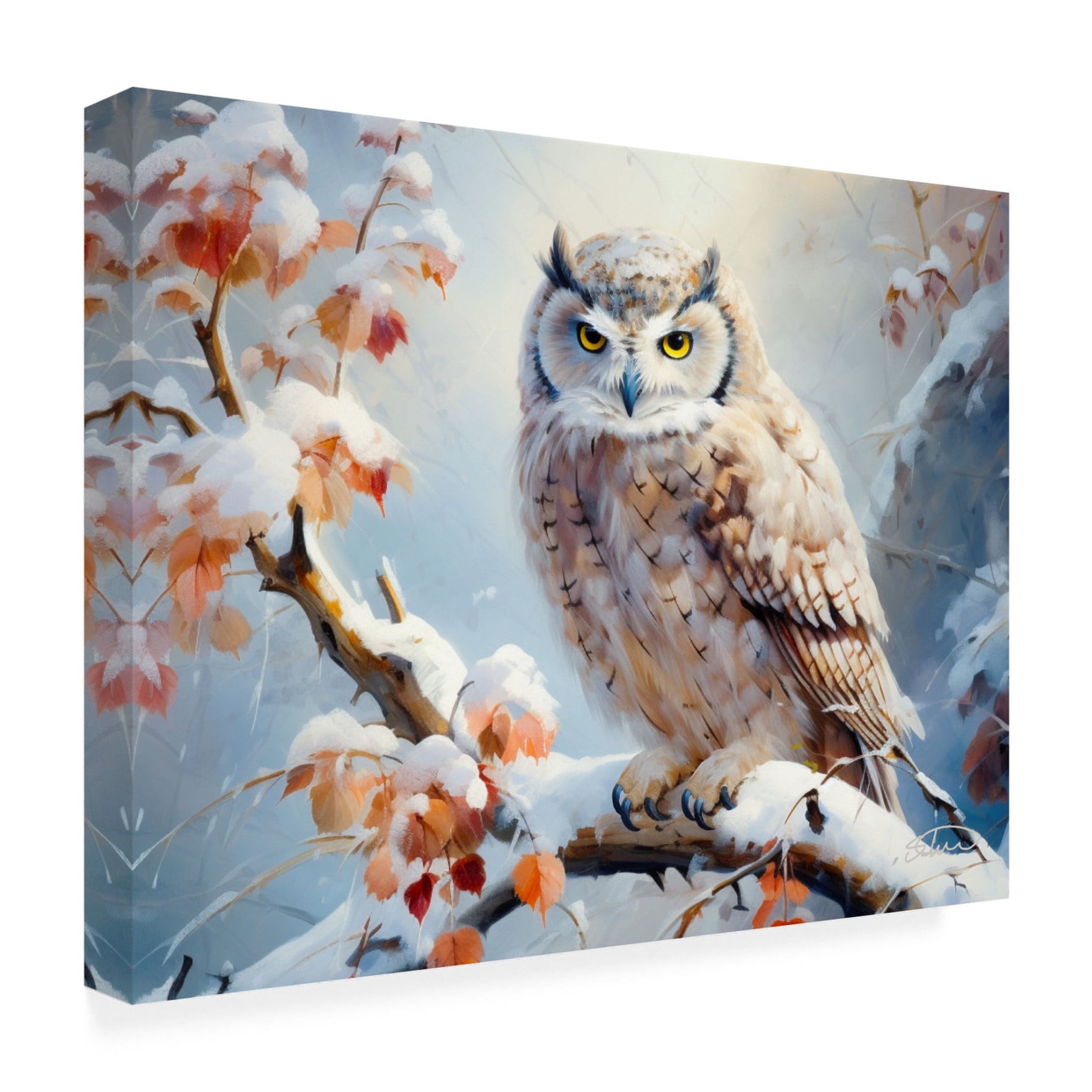 Canvas Wall Art - Stewart 'Winter Beauty' Wall Art for Living Room, Bedroom, or Office Décor by Trademark Fine Art - 32 x 24 Inches
