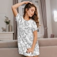 thumbnail image 3 of Xecao Hand Drawn Snake for Women's Loose Nightgown Sleepwear Short Sleeves Shirt Casual Print Sleepdress, 3 of 6