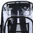 thumbnail image 3 of Mochi transparente Correa reforzada Alta capacidad Conveniente Cremallera de 2 vías Impermeable Portátil duradero para hombres Mujeres Negro Hugo Mochila transparente, 3 of 10