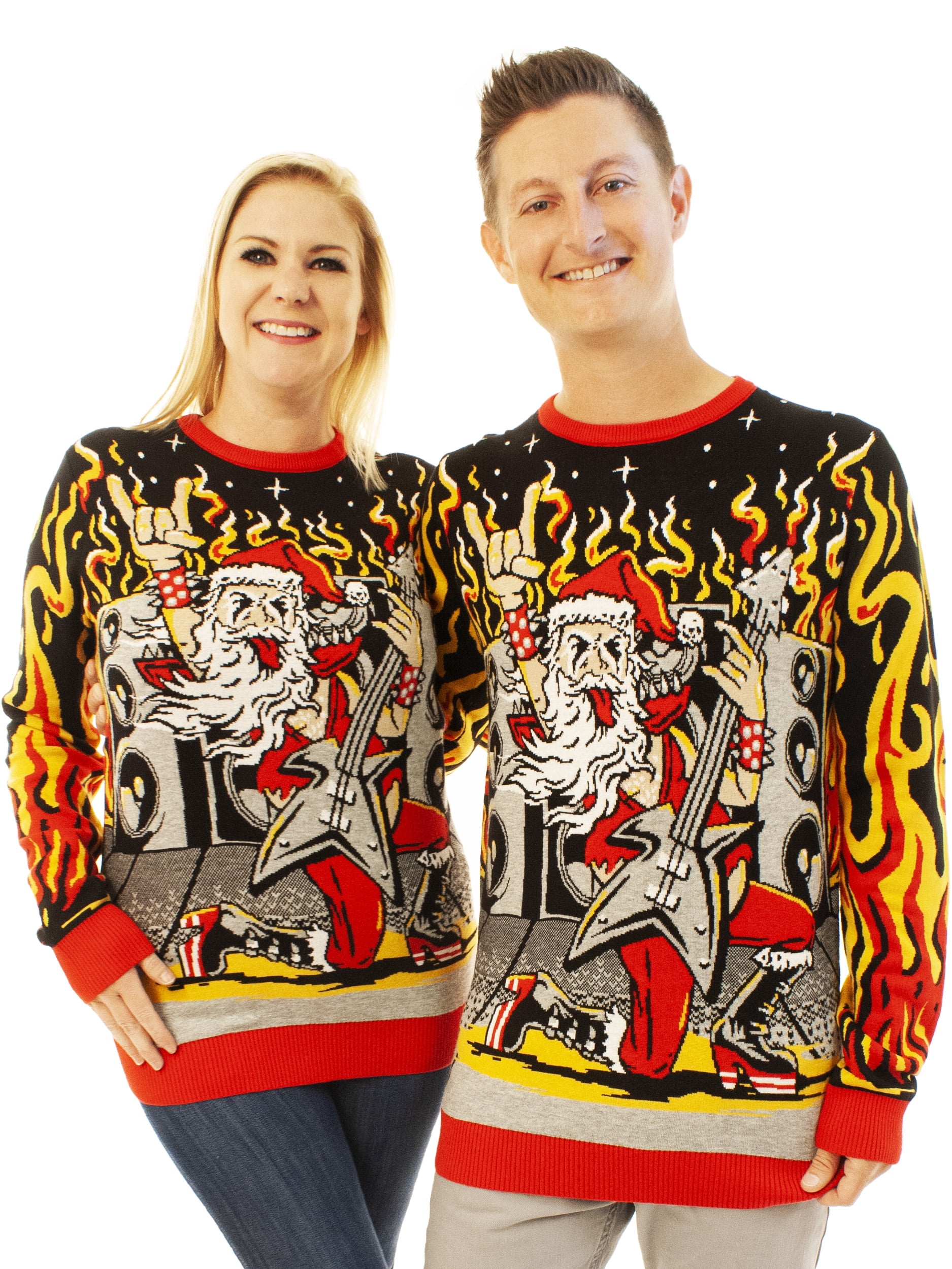 Ugly Christmas Party Unisex Ugly Christmas Sweater Heavy Metal Santa-2XL |  idusem.idu.edu.tr