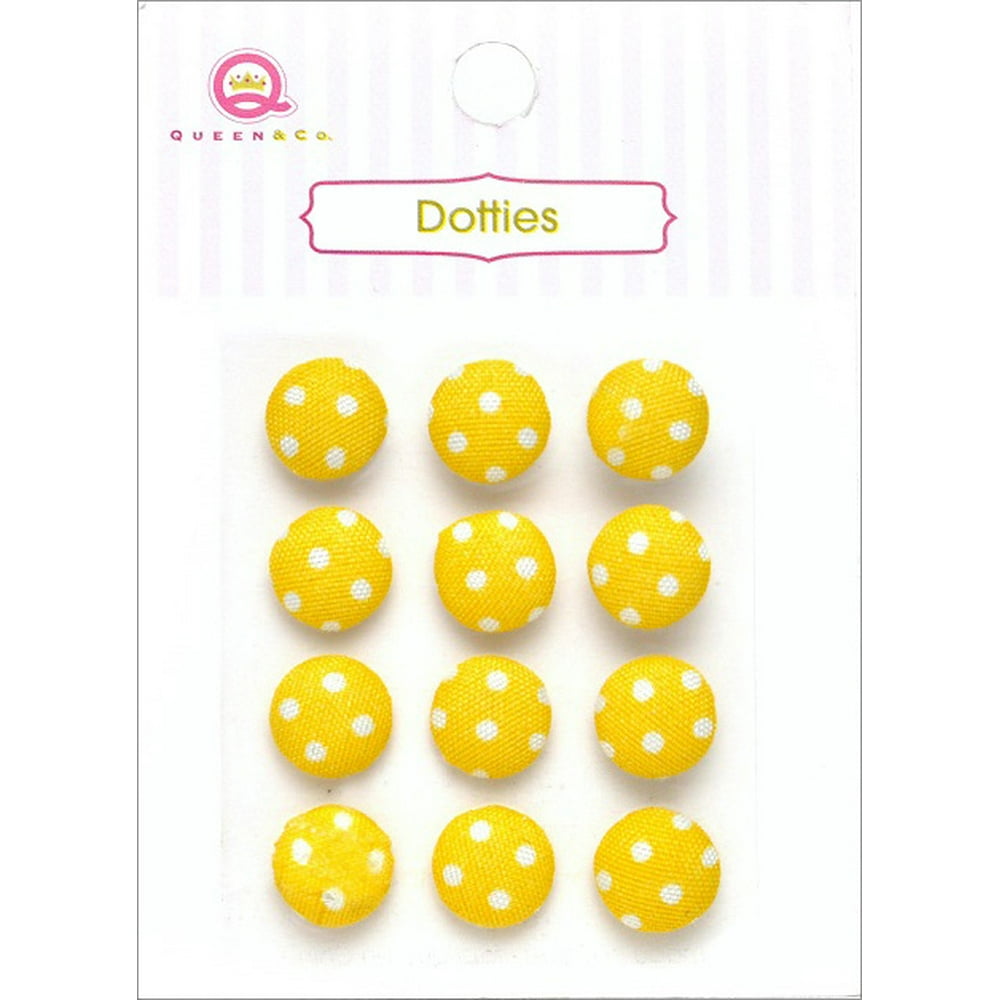 Dotties SelfAdhesive Fabric Dots 12/PkgYellow