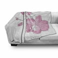 thumbnail image 3 of Orchids Soft Flannel Fleece Blanket, Simplistic Hand Drawing of a Branch of Orchids in Pale Pink Shade Creative Art, Cozy Plush for Indoor and Outdoor Use, 60" x 80", Pale Pink White, by Ambesonne, 3 of 6