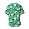 thumbnail image 6 of Lsque Sheep Zzz print Men's Cuban Collar Short Sleeve Shirt Summer Beachwear Casual Button Down Fashionable Vacation Leisure Shirt-XX-Large, 6 of 7