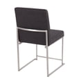 thumbnail image 6 of LumiSource Brushed Stainless Steel, Charcoal Fabric High Back Fuji Dining Chair - Set of 2, 6 of 8
