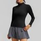 thumbnail image 5 of Tops de Cuello Alto para las Mujeres Respirable Running Fitness Yoga Top de Manga Larga, Pantalones Cortos Y Set Superior para las Mujeres Que Coinciden con Ropa Deportiva, 5 of 8