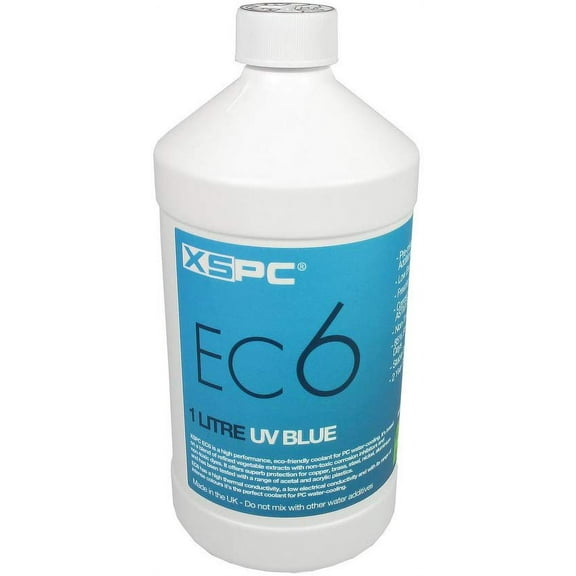 XSPC EC6 High Performance Premix PC Coolant, Translucent, 1000 mL, Blue UV