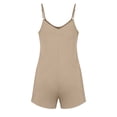 thumbnail image 5 of Hurxie Womens Rompers Jumpsuits Summer Vacation Beach Outfits Shorts Overalls Jumpers Casual Soft Cruise Cute Clothes Beige,XL, 5 of 8