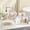 White, variant on 7 Piece Bathroom Organization Set with Lotion Dispenser, Soap Dish, Tray, Toothbrush Holder, Mouthwash Cup, and 2 Cotton Swab Containers White