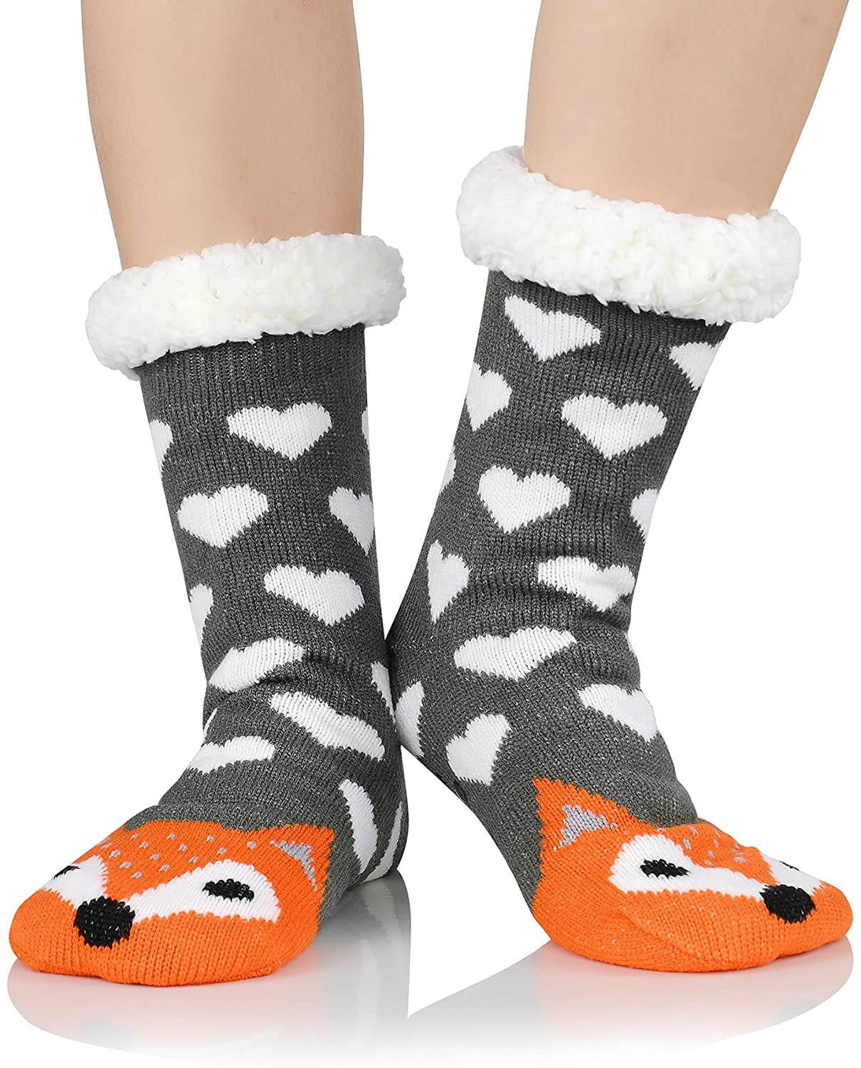 Zando Womens Warm Fuzzy Slipper Socks Fluffy Sherpa Fleece Socks Cozy