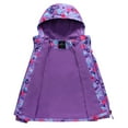 thumbnail image 2 of Sopiago Girls Rain Jacket Lightweight Waterproof Hooded Cotton Lined Raincoat for Boys Girls Windbreaker Jacket (Purple,3-4 Years), 2 of 7