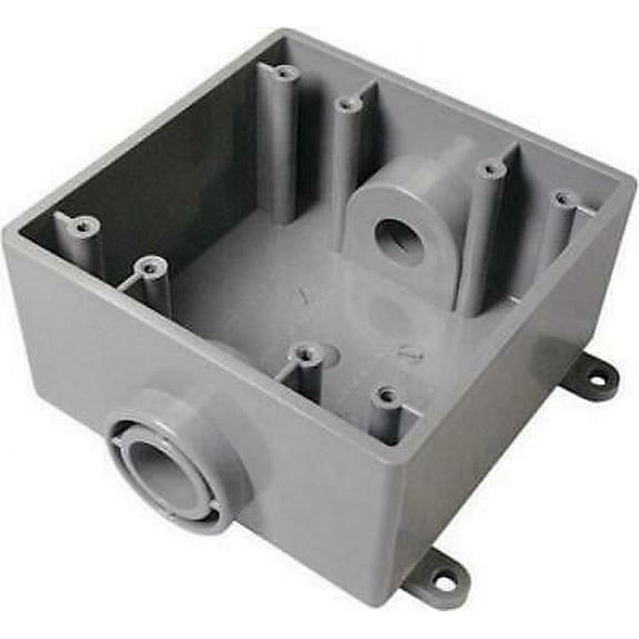 1PK Cantex 5133370U PVC 2 Gang FSC Switch/Outlet Box, 1/2"