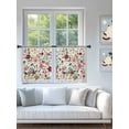thumbnail image 4 of Sheer Curtains 45 Inch Length 2 Panels Set for Kitchen, Watercolor Flowers Semi Sheer Curtains for Windows, Farmhouse Spring Floral Botanical Voile Window Treatments Rod Pocket Curtain, 4 of 7