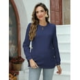 thumbnail image 3 of Yesfashion Women's Cable Knit Maternity Tops Round Neck Long Sleeve Pregnancy Nursing Pullover Sweatshirt Double Split with Buttons, 3 of 7