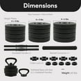 thumbnail image 4 of Fitvids 4 in 1 Adjustable Dumbbell Set, 60lbs Free Weights Set with Connector, Black, 4 of 12