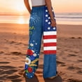 thumbnail image 5 of Dress Pants Women Petite High Waisted Wide Leg Summer Beach Vacation Pants Boho Lounge Casual Palazzo Trousers, 5 of 5