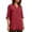 Red, variant on ClodeEU Women's V Neck Roll Up Sleeve Button Down Shirt, Casual Loose Blouse Black,Women's Plus L