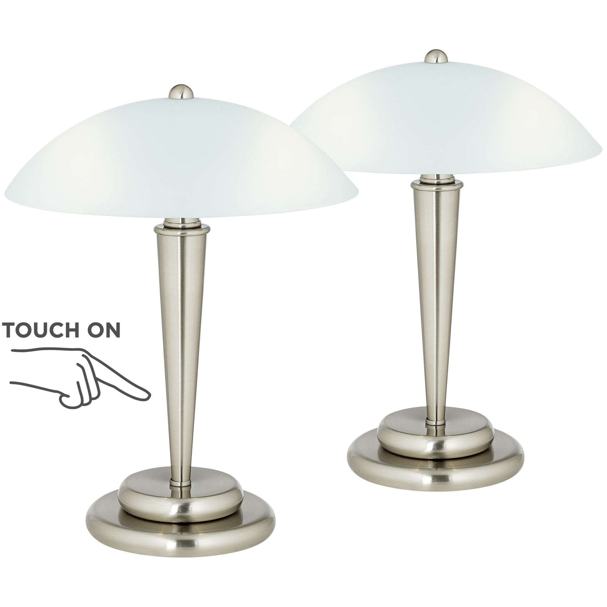 360 Lighting Art Deco Accent Table, Brushed Steel Dome Table Lamp