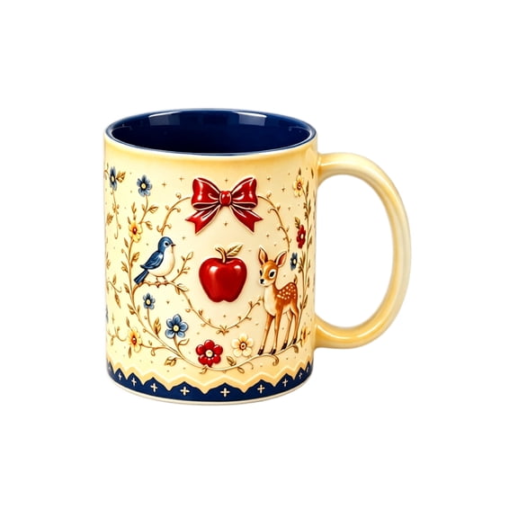 Cute Small Animal Embossed Ceramic Coffee Mug, 4 Inch Vintage Fairy-Tale Drinking Cup, Desktop Decor Gift for Birthday Holiday, 1Pc