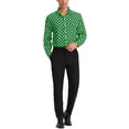 thumbnail image 2 of Unique Bargains Men's Polka Dots Print Dress Shirt Long Sleeves Casual Shirts S Green, 2 of 6