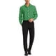 thumbnail image 2 of Camisa de vestir de manga larga de botones INSPIRE CHIC para hombre con estampado de lunares 2XL verde, 2 of 7