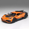 thumbnail image 1 of Scale 1:24 ONE Sports Car Model Toy Modified Metal Diecast Free Wheeling Vehicles Simulation Sound & Light Gift for Children Orange, 1 of 6