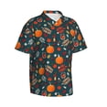 thumbnail image 2 of Fotbe Autumn with Pumpkins Hawaiian Shirt for Men Unisex Summer Beach Casual Short Sleeve Cotton Linen Button Down Shirts-XX-Large, 2 of 9