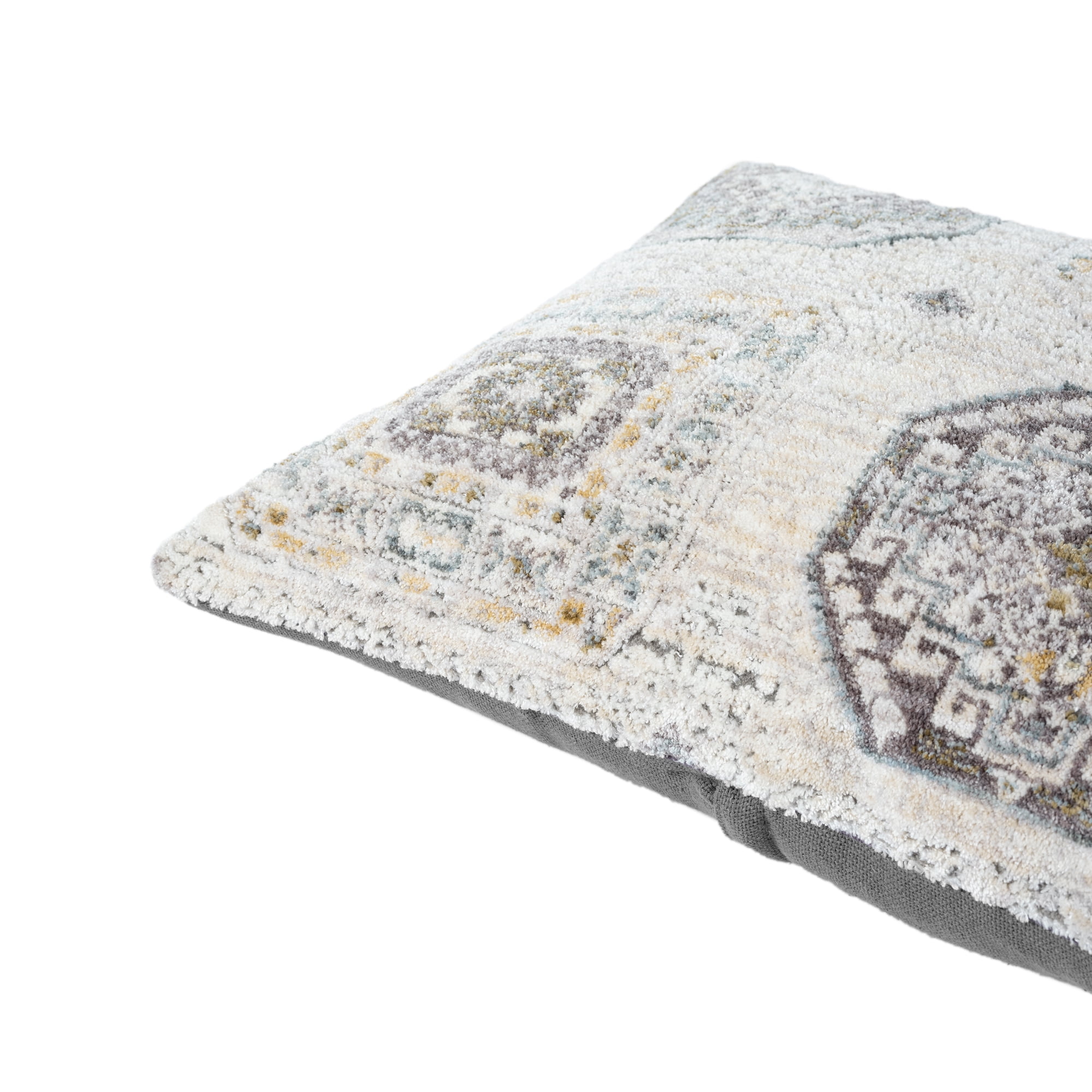 Harlow Hill Ivorelle 20" x 20" Light Gray / Ivory Medallion Polyester Adult Decorative Throw Pillow Cover