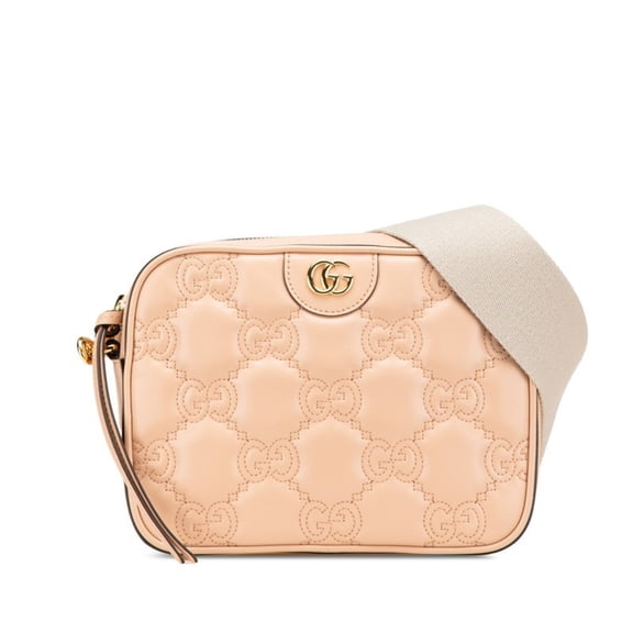 Pre-Owned Gucci GG Matelasse Small Crossbody Shoulder Bag 702234 Beige Leather Women's GUCCI