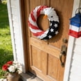 thumbnail image 5 of Vggrvlo Clearance Patriotic Wreaths for Front Door, 250th Anniversary Decorations, 4th of July Decorations Outdoor, Handcrafted Memorial Day Wreaths, Festival Celebration USA Flag Printed Wreath(B), 5 of 6