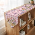 thumbnail image 4 of Happy Easter Table Runner Linen Burlap Table Runner 90 Inches Long Spring Easter Eggs Bunny Floral Pink Plaid Dresser Scarves for Kitchen Island Coffee Dining Party Wedding Holiday Decor 13"x90", 4 of 8