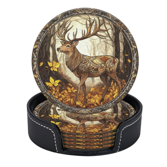 Stained Glass Deer In Forest