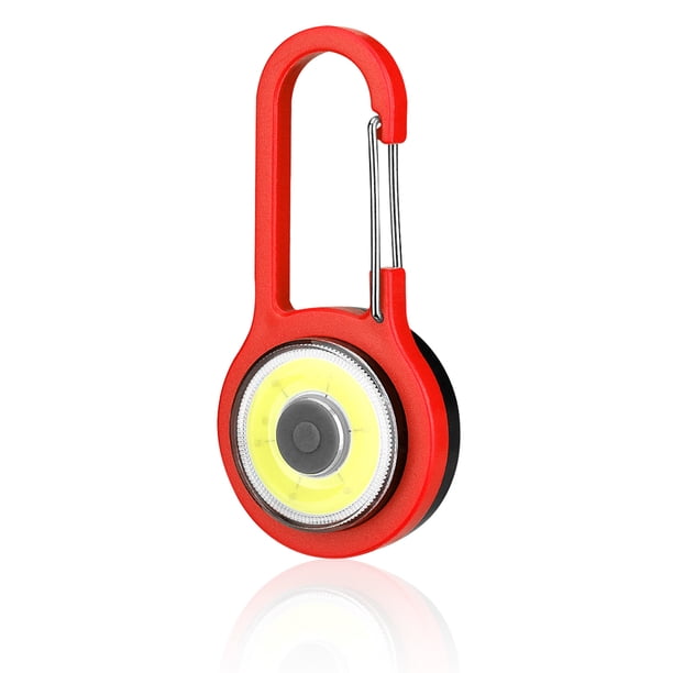 Flashlight ABS Portátil Ajustable 3 Modos Llavero Luz Mosquetón Colgante Bolsillo Brillo Brillo Herramienta Torch Torch Supply Camping Rojo Methold OD003612-02B
