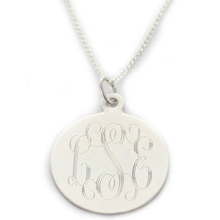 Monogrammed Jewelry - Sterling Silver Engraved Monogram Necklace