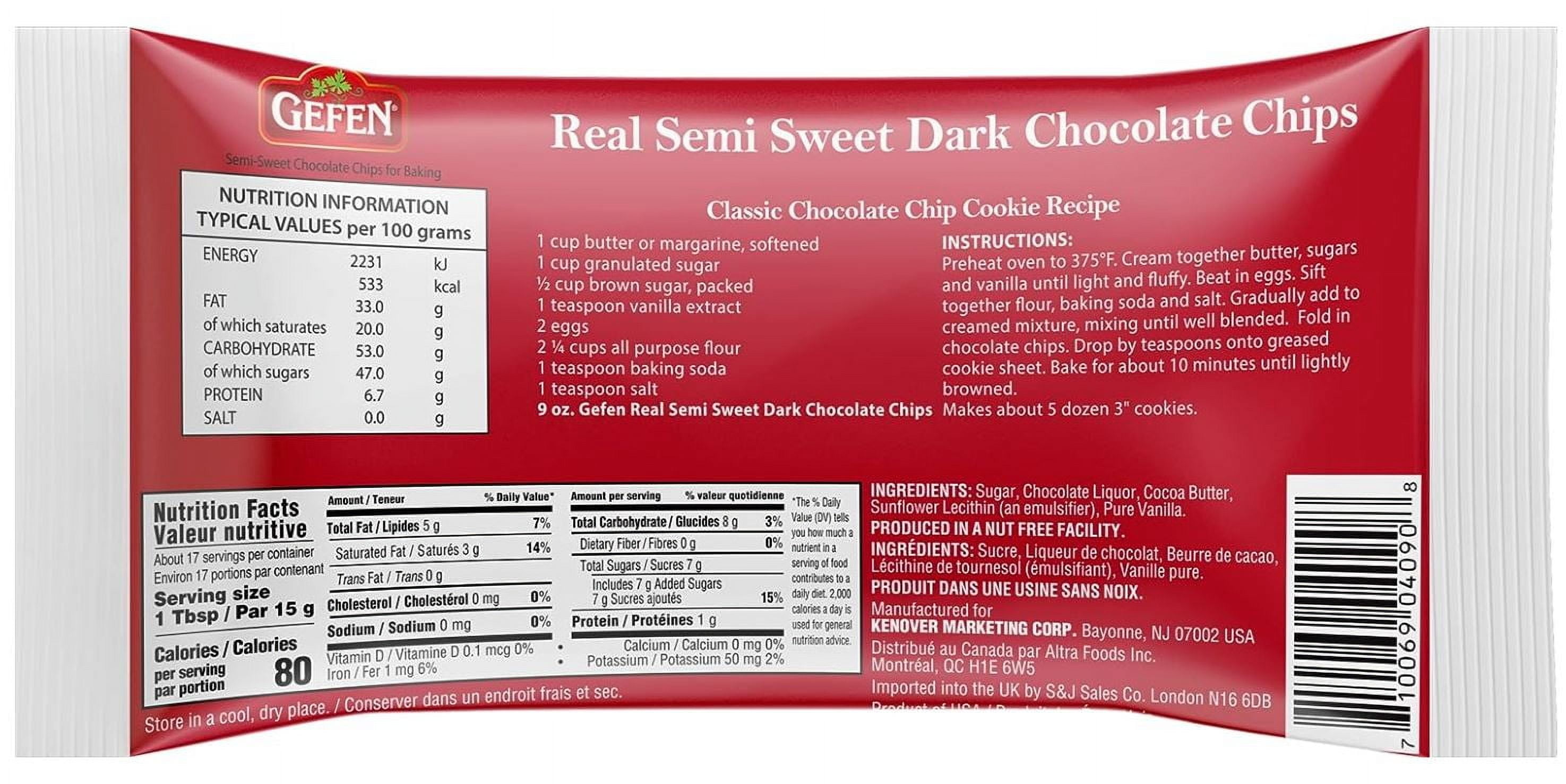 (2 pack) Gefen Semi-Sweet Chocolate Chips. 9 oz