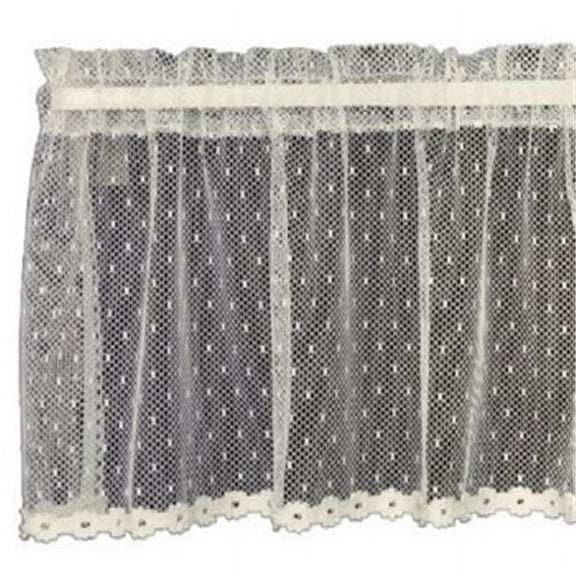 Heritage Lace 8610E-6024 Point D Esprit Window Tier, Ecru - 60 x 24 in.