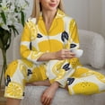 thumbnail image 6 of Pajamas for Women Sets, yellow Lemon pattern Lounge Sets Long Sleeve Button Down Night Shirts Sleepwear Pjs, 6 of 6