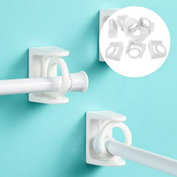 HEMOTON 4 Pairs Tension Rod Retainer Curtain Rods No